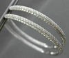 ESTATE LARGE 5.21CT DIAMOND 14KT WHITE GOLD 3D DOUBLE SIDED HOOP EARRINGS