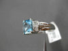ESTATE 1.42CT DIAMOND & AAA BLUE TOPAZ 14K WHITE GOLD FILIGREE ENGAGEMENT RING