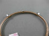 ESTATE .21CT DIAMOND 14KT WHITE & ROSE GOLD PAST PRESENT FUTURE BANGLE BRACELET