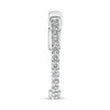 .35CT DIAMOND 14KT WHITE GOLD CLASSIC SHARED PRONG HUGGIE HOOP HANGING EARRINGS