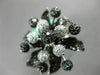 ESTATE EXTRA LARGE 4.65CT WHITE & BLACK DIAMOND 14KT WHITE GOLD 3D FLOWER RING