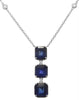 10.09CT DIAMOND & AAA SAPPHIRE 18KT WHITE GOLD EMERALD CUT & ROUND LOVE NECKLACE