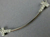ESTATE LARGE .23CT DIAMOND 18KT WHITE GOLD 3D CLASSIC T BAR FRIENDSHIP NECKLACE