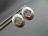 ESTATE .40CT PRINCESS DIAMOND 14KT WHITE GOLD OVAL MATTE & SHINY EARRINGS #7768