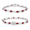 8.26CT DIAMOND & AAA RUBY 14KT WHITE GOLD OVAL & ROUND MARQUISE TENNIS BRACELET
