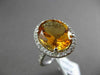 ESTATE MASSIVE 7.28CT DIAMOND & AAA EXTRA FACET CITRINE 14KT WHITE GOLD 3D RING