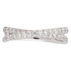 ESTATE .66CT DIAMOND 18KT WHITE GOLD CRISS CROSS SEMI ETERNITY ANNIVERSARY RING