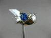 ESTATE WIDE 1.26CT DIAMOND & TRILLION TANZANITE 14KT 2 TONE GOLD SEMI BEZEL RING