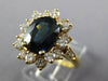 4.55CT DIAMOND AAA SAPPHIRE 18KT YELLOW GOLD OVAL & ROUND FLOWER ENGAGEMENT RING