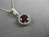 ESTATE .63CT DIAMOND & AAA GARNET 14K WHITE GOLD CLASSIC PAVE HALO ROUND PENDANT