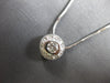 ESTATE .55CT DIAMOND 14K WHITE GOLD SOLITAIRE HALO BEZEL FLOATING PENDANT #27959