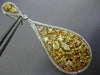 ESTATE LARGE 10.15CT FANCY MULTI COLOR DIAMOND 18K 2TONE GOLD TEAR DROP EARRINGS