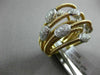 ESTATE LARGE .78CT DIAMOND 18KT 2 TONE GOLD 3D PAVE OVAL CRISS CROSS SNAKE RING