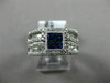ESTATE 1.03CT ROUND DIAMOND & SAPPHIRE 14KT WHITE GOLD SQUARE HALO PROMISE RING