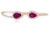LARGE 1.49CT DIAMOND & AAA RUBY 14KT ROSE GOLD PEAR SHAPE & ROUND HALO FUN RING