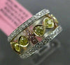 ESTATE WIDE GIA 1.10CT DIAMOND 18KT TRI COLOR GOLD 3D WEDDING ANNIVERSARY RING