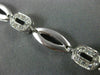 ANTIQUE 1CT ROUND DIAMOND 14K WHITE GOLD CLASSIC OVAL SATIN LINK BRACELET #11639