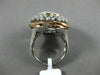 ESTATE LARGE 1.50CT DIAMOND 14KT WHITE & ROSE GOLD FLOWER FILIGREE COCKTAIL RING