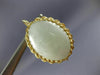 ANTIQUE LARGE AAA WHITE JADE 14KT YELLOW GOLD FILIGREE HANGING EARRINGS #21418