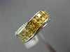 ESTATE 2.72CT DIAMOND YELLOW SAPPHIRE 14K WHITE GOLD GRADUATING CRISS CROSS RING