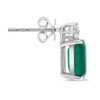 4.03CT DIAMOND & AAA EMERALD 18K WHITE GOLD 3D PEAR SHAPE & EMERALD CUT EARRINGS