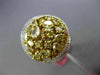 EXTRA LARGE 3.88CT WHITE & FANCY YELLOW DIAMOND 18KT TWO TONE GOLD CLUSTER RING
