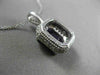 ESTATE LARGE 4.61CT DIAMOND & AMETHYST 14KT WHITE GOLD MILGRAIN FLOATING PENDANT
