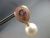 LARGE 2.24CT DIAMOND & PINK TOURMALINE & SOUTH SEA PEARL 18KT ROSE GOLD EARRINGS