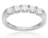 ESTATE .74CT ROUND DIAMOND 14K WHITE GOLD 5 STONE SEMI ETERNITY ANNIVERSARY RING