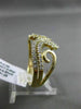 ESTATE WIDE .50CT DIAMOND 14KT YELLOW GOLD 3D MULTI ROW FLEUR DE LIS FUN RING