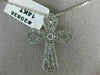 ANTIQUE .75CT DIAMOND 14K WHITE GOLD 3D FILIGREE MILGRAIN CROSS PENDANT #20835