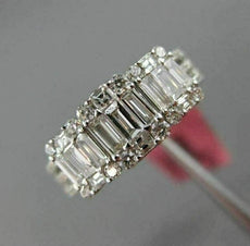 ESTATE .87CT DIAMOND 18KT WHITE GOLD 3D 3 STONE PAST PRESENT FUTURE LOVE RING