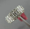 ESTATE .87CT DIAMOND 18KT WHITE GOLD 3D 3 STONE PAST PRESENT FUTURE LOVE RING