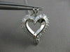 ESTATE 1.65CTW DIAMOND 14K WHITE GOLD OPEN 3D HEART PENDANT + CHAIN FG VVS #9889