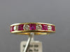 ESTATE .66CT DIAMOND & AAA RUBY 14K YELLOW GOLD CHANNEL WEDDING ANNIVERSARY RING
