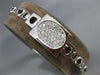 LONG & WIDE .90CT DIAMOND 14KT WHITE GOLD 3D OVAL PAVE SQUARE FUN BRACELET #804