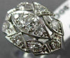 ANTIQUE WIDE .90CT OLD MINE DIAMOND PLATINUM MARQUISE SHAPE FILIGREE RING #21593