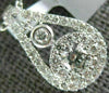 ESTATE .60CT DIAMOND 18KT WHITE GOLD 3D CLUSTER ROUND ETOILE TEAR DROP PENDANT