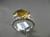 ESTATE 2.87CT DIAMOND & CITRINE 14KT WHITE GOLD 3D RECTANGULAR DIAGONAL FUN RING