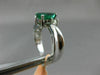 ESTATE 1.48CT DIAMOND & AAA EMERALD 14KT WHITE GOLD 3D 3 STONE ENGAGEMENT RING