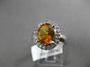 ESTATE LARGE 2.48CT DIAMOND & AAA EXTRA FACET CITRINE 14KT WHITE GOLD HALO RING