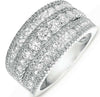 EXTRA LARGE 2.21CT DIAMOND 14KT WHITE GOLD 3D MULTI ROW CLASSIC ANNIVERSARY RING