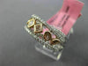 WIDE 1.15CT WHITE & PINK DIAMOND 18KT WHITE & ROSE GOLD 3D CRISS CROSS LOVE RING