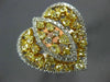 ESTATE EXTRA LARGE 2.88CT WHITE & FANCY YELLOW DIAMOND 18K TWO TONE GOLD 3D RING
