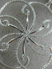 ESTATE LARGE .92CT DIAMOND 14KT WHITE GOLD OPEN FILIGREE FLOWER FLOATING PENDANT