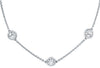 ESTATE 4.7CT DIAMOND 18KT WHITE GOLD 3D CLASSIC ROUND BY THE YARD LOVE NECKLACE