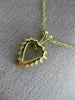 ESTATE .16CT DIAMOND 14KT YELLOW GOLD 3D CLASSIC OPEN HEART LOVE PENDANT #22976