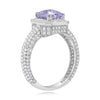 2.41CT DIAMOND & AAA PINK AMETHYST 18KT WHITE GOLD EMERALD & ROUND OCTAGON RING