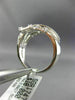 WIDE .69CT ROUND & BAGUETTE DIAMOND 14KT WHITE GOLD 3D SQUARE ANNIVERSARY RING