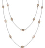 LONG 6.0CT PINK DIAMOND 18KT WHITE & ROSE GOLD MULTI SHAPE BY THE YARD NECKLACE